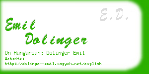 emil dolinger business card